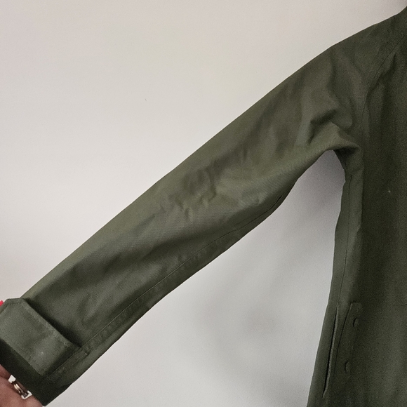 Topo Designs Olive Green Women's Tech Rain Coat Trench - Picture 6 of 13
